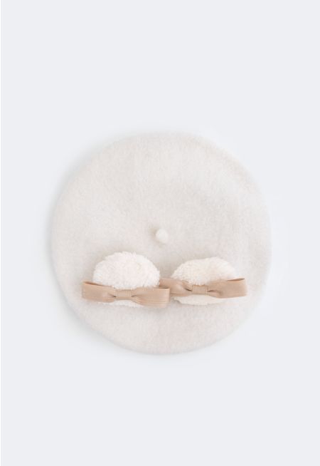 Bow Embellished Beret