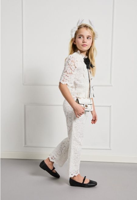  Lace Shirt and Pants Set (2PCS)