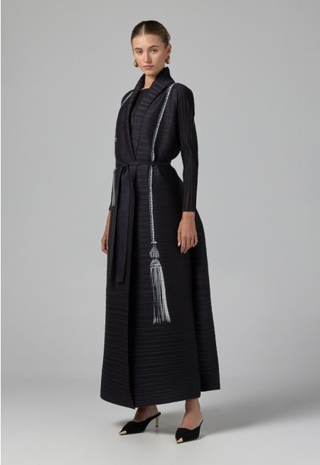 Long Sleeve Printed Maxi Abaya