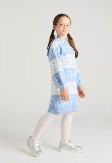 Contrast Drop Shoulders Dress