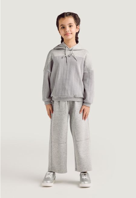 Knitted Hoodie and Pants Set (2PCS)