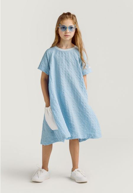 Side Pockets Textured Dress