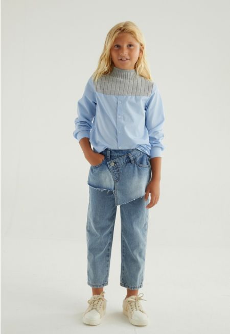 Waist Overlay Denim Jeans