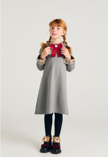 Checkered Details Dress