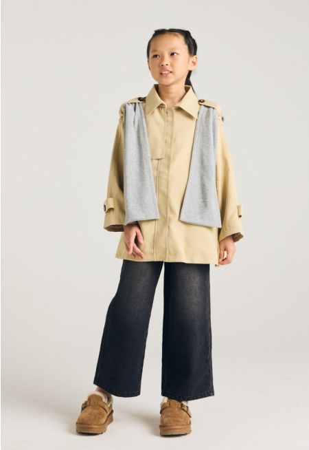 Drawstring Waist Denim Pants