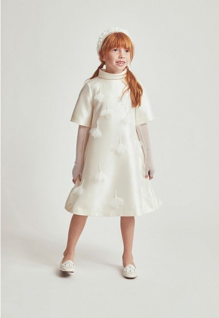 Detachable Sleeves Embellished Dress