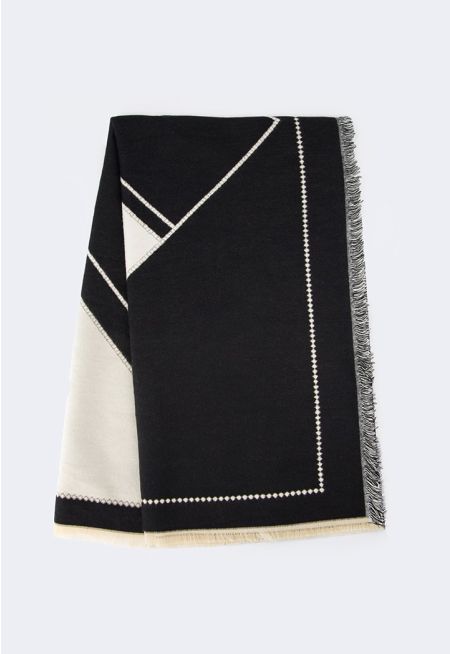 Contrast Geometric Pashmina Scarf