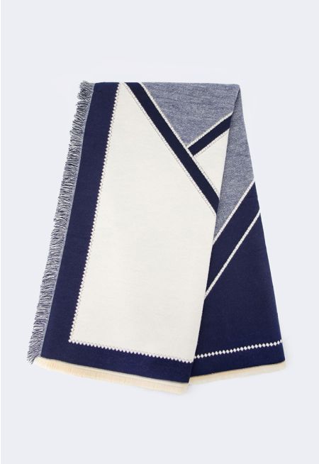 Contrast Geometric Pashmina Scarf