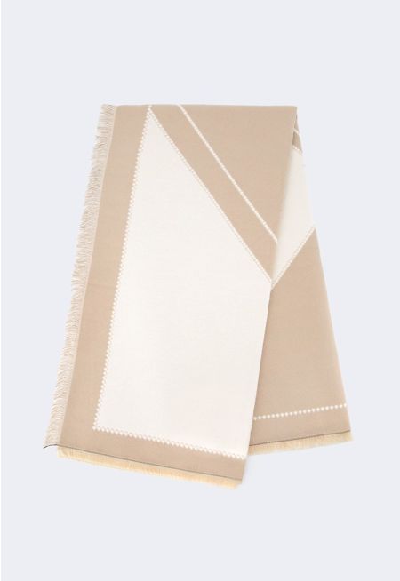 Contrast Geometric Pashmina Scarf