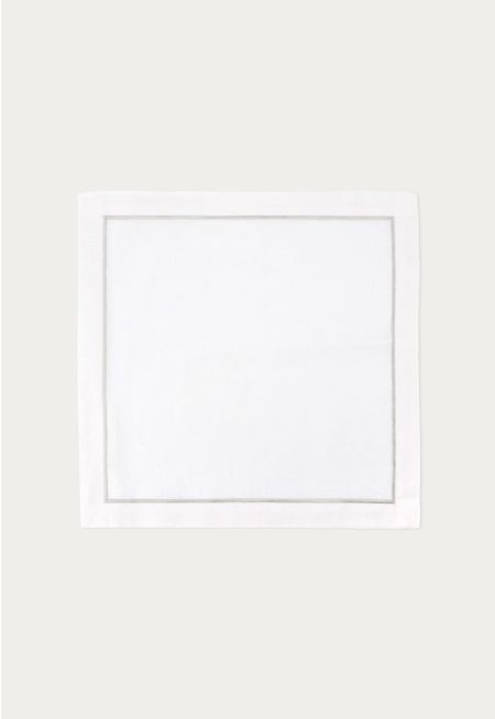Silver Embroidered Napkin Set Of 6