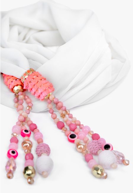 Exotic Solid Beaded Scarf