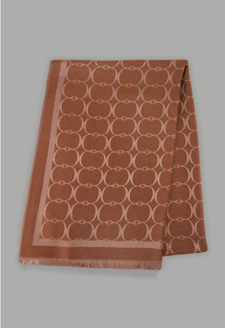 Contrast Monogram Shawl