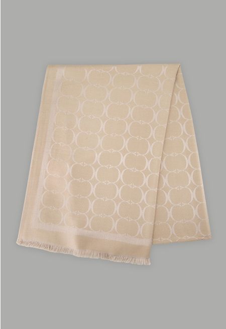 Contrast Monogram Shawl