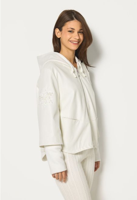 Solid PU Leather Jacket