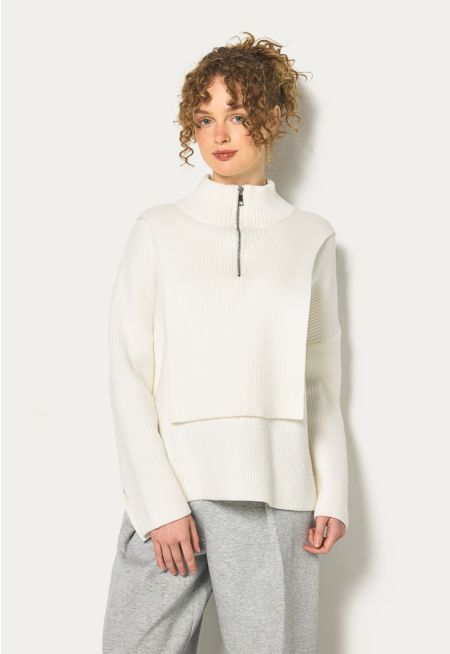 High Neck Ribbed Jumper