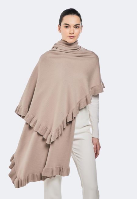 Solid Ruffled Cape