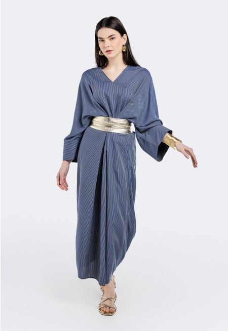 Striped Front Tie Dress