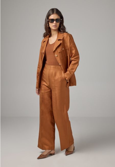 Solid Wide Leg Trousers