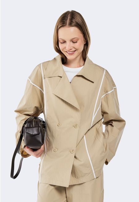 Contrast Piping Detail Jacket