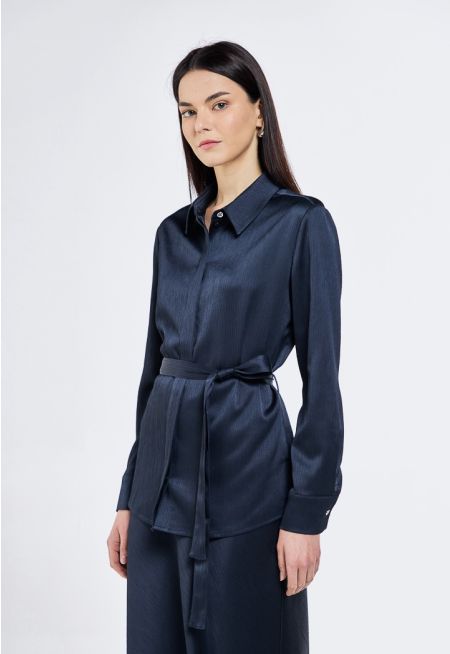 Textured Belted Shirt