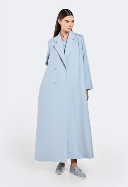 Chain Link Embroidered Quilted Abaya