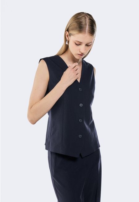 V-Neck Single Breasted Vest