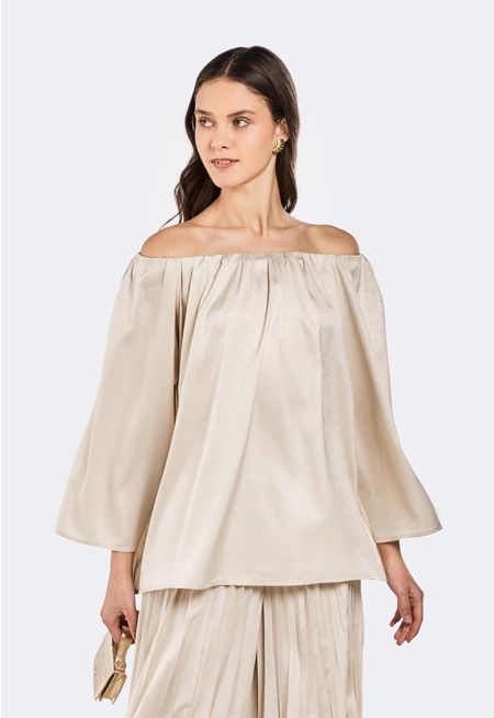 Metallic Off Shoulder Blouse