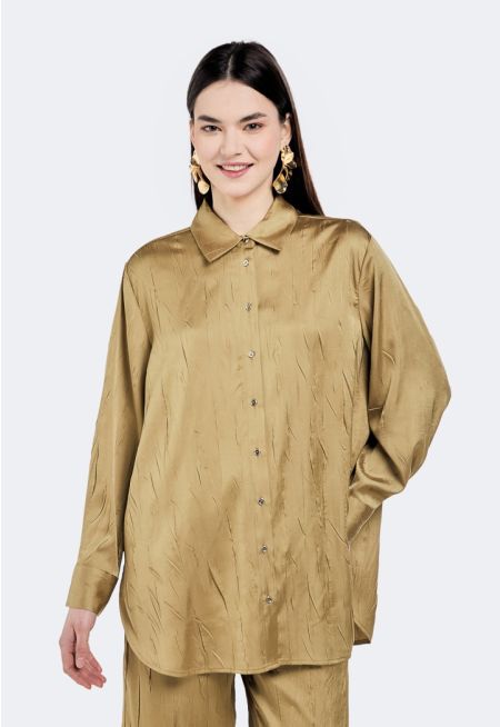 Solid Crinkled Shirt