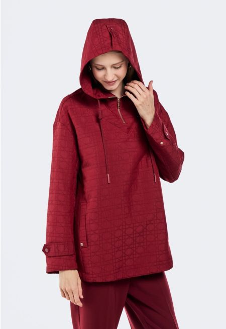 Geometric Embroidered Quilted Pullover