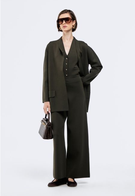 Solid Knitted Trousers