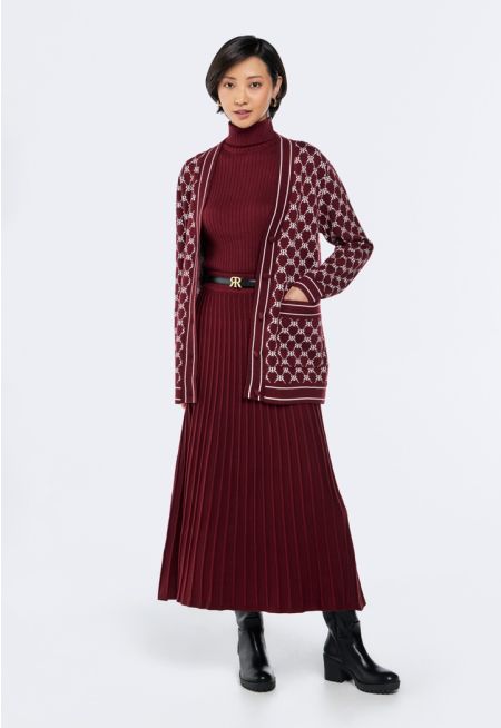 Ribbed Knitted Maxi Skirt