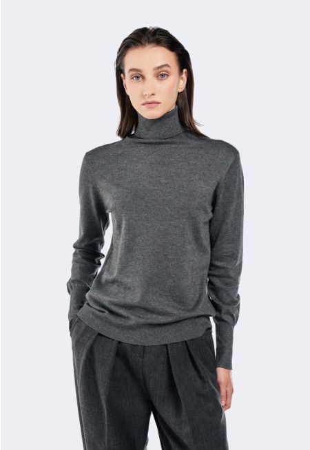 Knitted High Neck Top