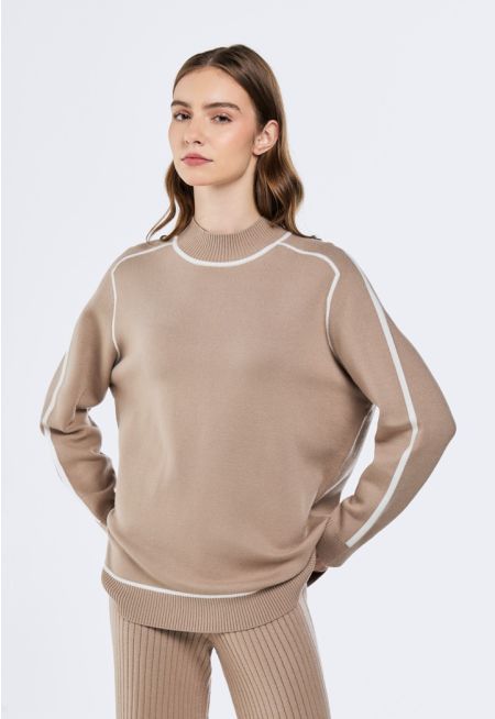Contrast Knitted Sweater
