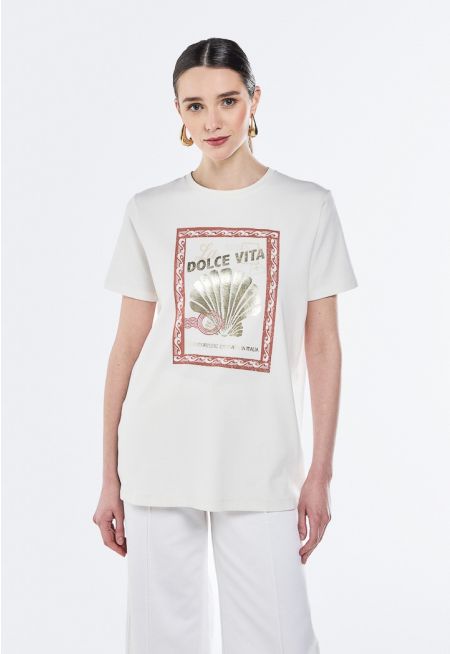 Printed Motif Short Sleeve T-Shirt