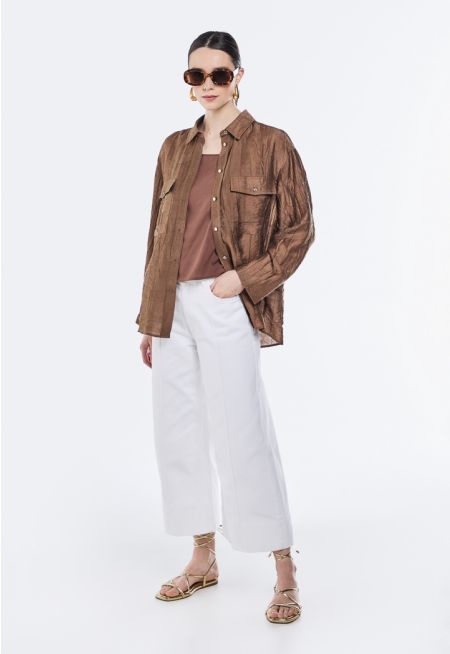 Solid Wide Leg Jeans