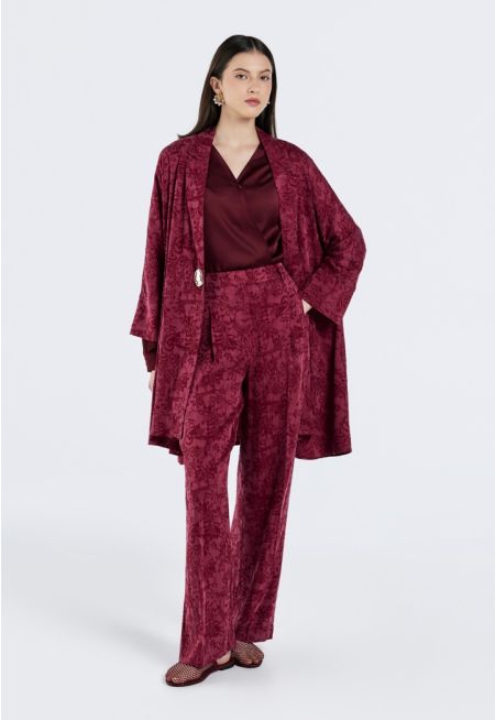 High-Waist Jacquard Trousers