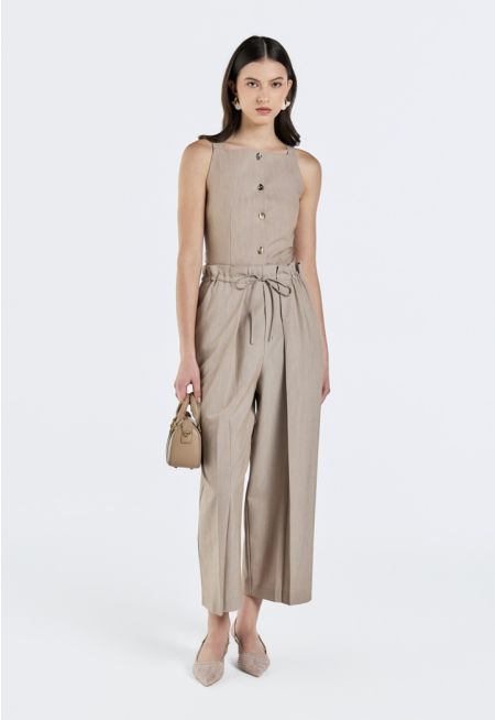 Drawstring High-Waist Trousers