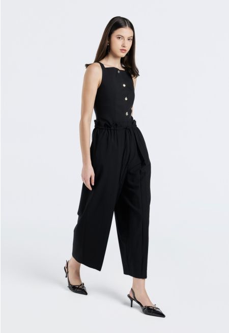 Drawstring High-Waist Trousers