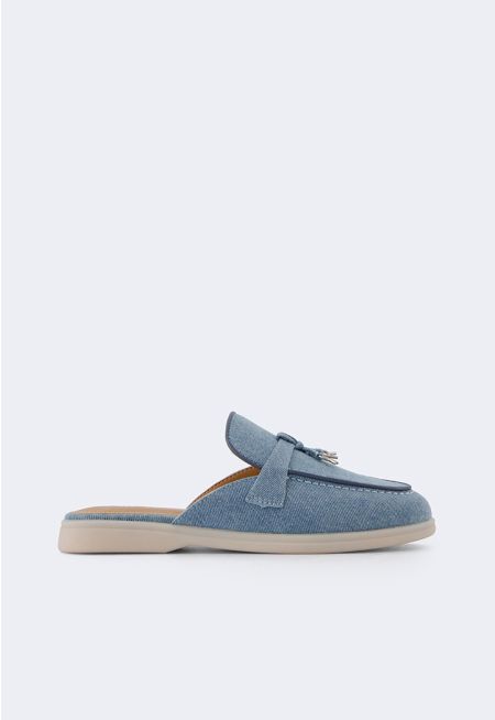 Solid Denim Mules