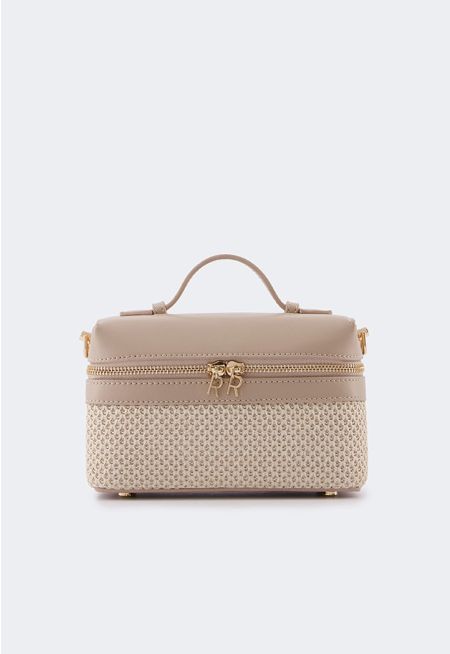 Faux Straw Pouch Bag