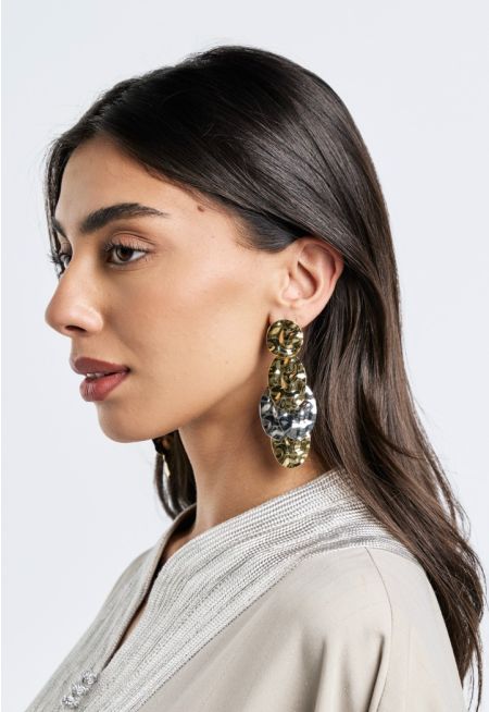 Two Tone Metallic Earrings