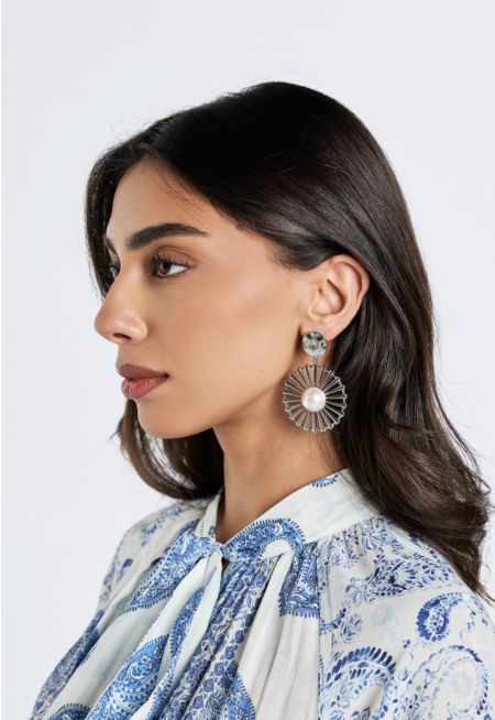 Metallic Pearl Earrings