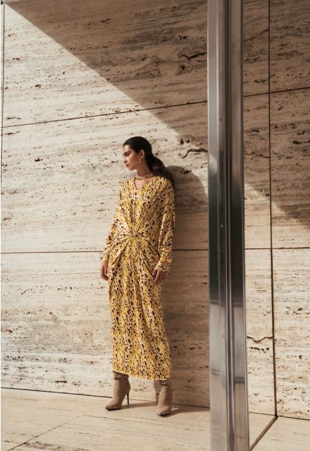 Printed Front Tie Dress