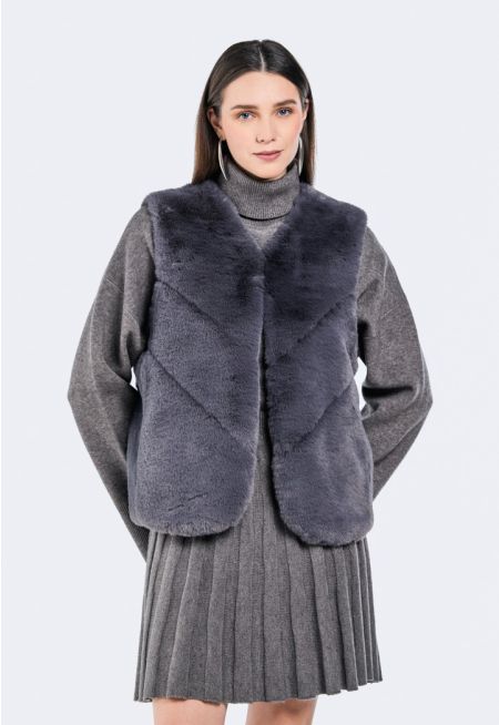 Faux Fur Sleeveless Vest