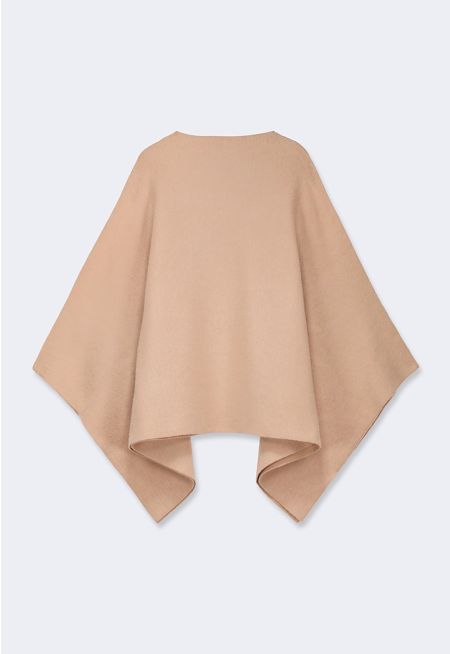 High Neck Knitted Poncho