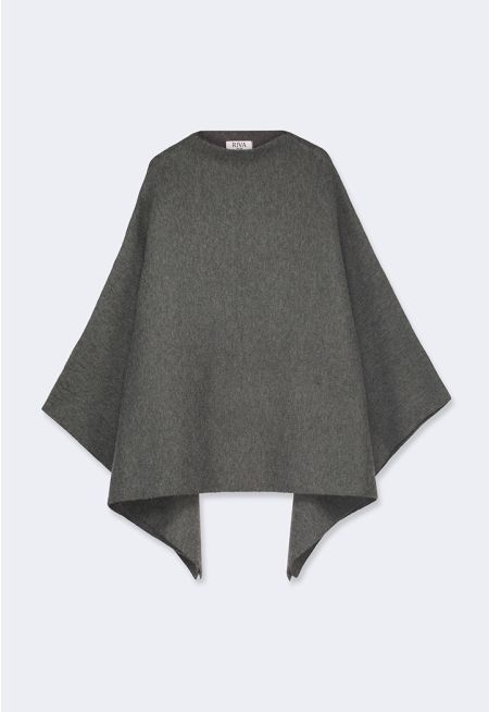 High Neck Knitted Poncho