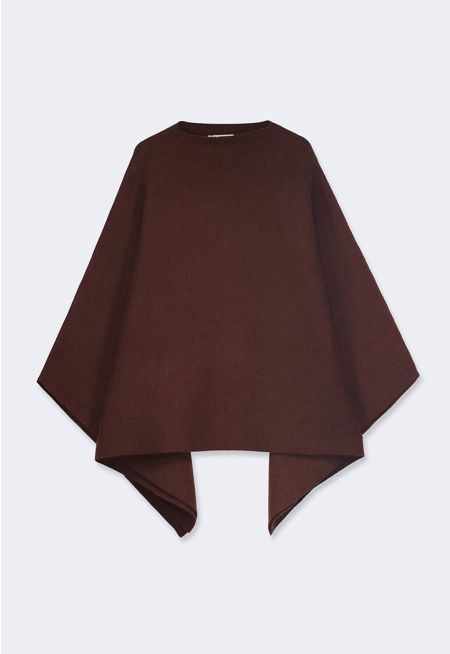 High Neck Knitted Poncho