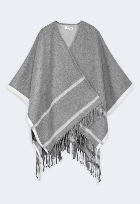 Knitted Poncho with Tassels