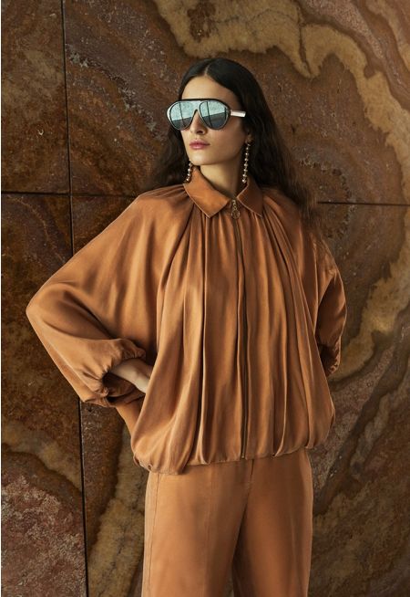 Solid Batwing Sleeves Jacket