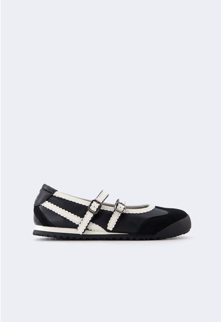 Contrast Suede Flats